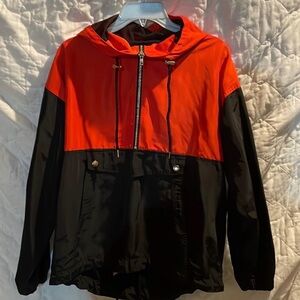 Red and Black Hooded Jacket
